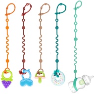 LittleHugs Toy Straps for Baby, 5pcs Adjustable Toy Holder for Stroller Accessories, Silicone Tether