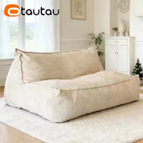 OTAUTAU Big Corduroy Bean Bag Cover Soaf Bed Lounger Pouf Cover SF514【No Filler Inside !You Need To 