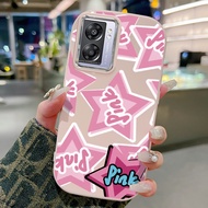 MERAH Casing hp For OPPO A57 2022 A77 2022 A57s A57e A77s Case Stars sweet pink Kasing Silicone Soft