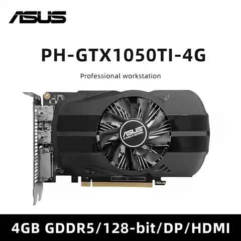 ASUS PH-GTX1050TI-4G GeForce GTX 1050 Ti 4GB GDDR5 Dual Ball Bearing Fans Auto-Extreme Technology SF