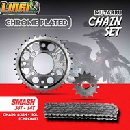 MUTARRU CHAIN SET HEAVY DUTY SILVER SERIES FOR SUZUKI SMASH / RAIDER J / SHOGUN 125 / SHOOTER /GD110