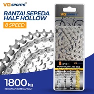 Bicycle Chain Half Hollow Speed 8 - 8 Speed Mountain Bike Chain - Strong & Durable 8 Speed MTB Chain