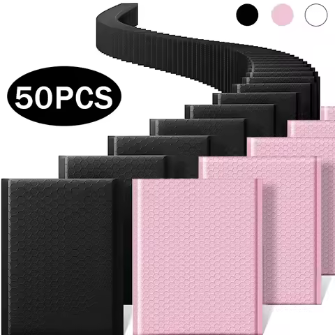 50-10PCS Black/Pink/White Bubble Mailers Delivery Package Packaging Small Business Supplies Bubble E