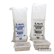 (50sets)LAVA Rectangular Disposable Plastic Food Container A750 A1000 / Bekas Plastik Makanan PP Dur