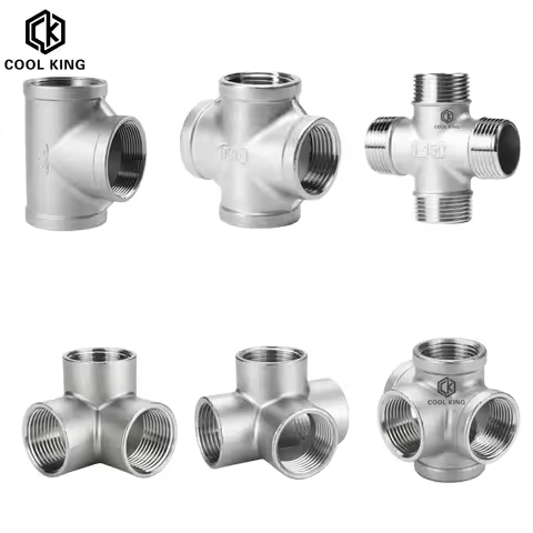 BSP Male+Female Threaded 3 4 5 Way Tee Y X Pipe Fitting 1/4" 3/8” 1/2" 3/4" 1" 2" Threaded SS304 Sta