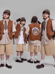 Tt Childrn's Hip Hop Strt Danc Fashion Outfit For Kids, Boys And Girls Jazz Dprformanc