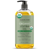 Organic Jojoba Oil - 100% Pure Cold Pressed Hexane Free for Skin, Hair, Nails - 8 Fl Oz