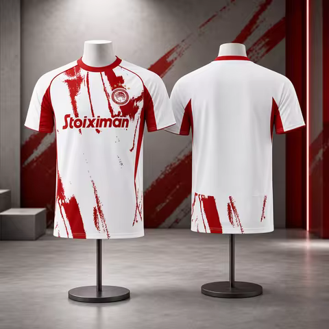 Olympiacos Piraeus Greece Summer T-Shirt Men's Women's Casual Cycling Sport Top Breathable Quick-Dry