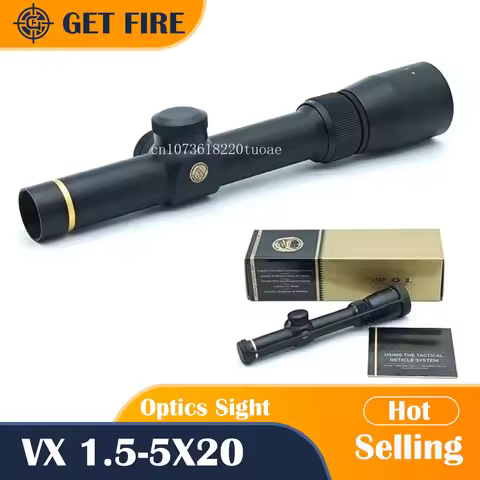 VX Tactical 1.5-5X20 mm Optics Duplex Mil-dot Reticle Rifle Scope Hunting Sight HD Aseismatic Single