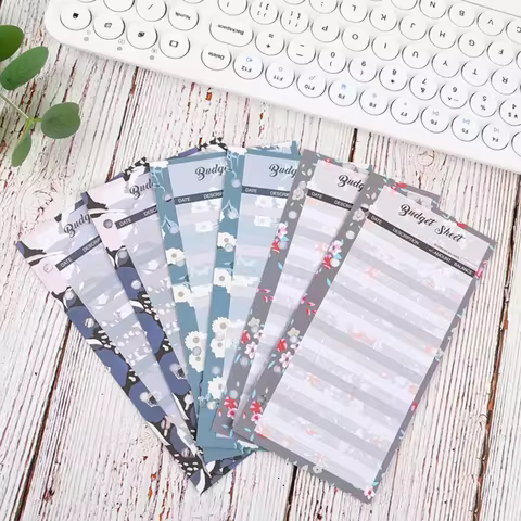 12Sheets A6 Loose Leaf Refill Budget Paper Flower 6 Holes Expense Tracker Refill Binder Paper Notebo