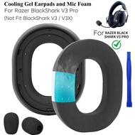BlackShark V3Pro Cooling Gel Earpads and Mic Foam Replacement for Razer BlackShark V3 Pro Wireless A