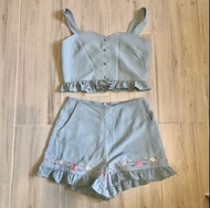 Lyn around 淺藍色上衣及短褲set