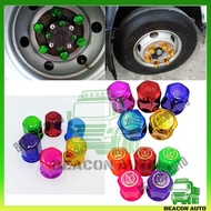 BEACON Cover Nut saiz 41mm 33mm Reflector Warna Mati Logo ISUZU HINO Chrome Lori Aksesori Viral Buat