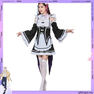 Hot Ram/Rem Cosplay Re:zero Kara Hajimeru Isekai Seikatsu black blue red Costume Maid Servant Dress
