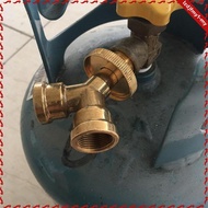 [leipupa] Brass Propane Tank Y Splitter Adapter , 2 Way LP Gas Adapter Tee Connector