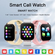 สมาร์ทวอท์ชสำหรับผู้ชายผู้หญิงของขวัญ1.44 "หน้าจอสัมผัสแบบเต็มรูปแบบกีฬาออกกำลังกายนาฬิกาโทรบลูทูธนาฬิกาข้อมือ smartwatch Digital 2024
