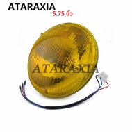 5.75 "VINTAGE มอเตอร์ฮาโลเจนไฟหน้าหลอดไฟปิดผนึก Beam แก้ว Hi LOW Beam ไฟหน้ารถจักรยานยนต์ Cafe RACER