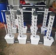 PAKET SET PIPA HIDROPONIK VERTIKAL VERTIKULTUR 3/4 TOWER SIAP TANAM