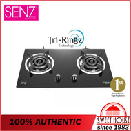 [6.4kW] SENZ SZ-GS388 Tri-Ringz Twin Burner Gas Stove with Fast Ignition 4 Fire Mode BLACK To Replace SZ-GS128i