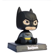 11cm Q-version superhero Amerika Batman Spider Man Superman kartun Anak Patung Kereta Berkepala Goya