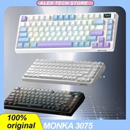 MONKA 3075 Mechanical Keyboard Diy Color Screen  Wireless 2.4g Bluetooth E-Sports Game Hot Swap PBT 