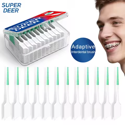 Super Deer 20/150/300Pcs Adaptive Interdental Brush Dental Floss Pick Cleaning Between Teeth Remove 