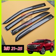 กันสาด กันสาดรถยนต์ คิ้วกันสาด ISUZU MU-X 21 22 23 24 25 งานแคปล่า คาร์บอน กันสาดเรียว ลู่ลม โลโก้ M