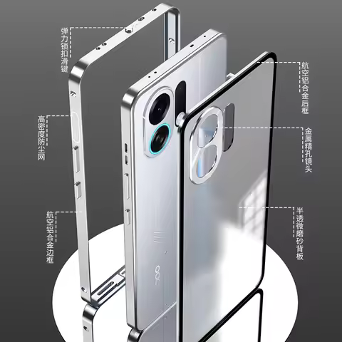 Aluminum Alloy Case For OPPO K13 Turbo Pro Magnetic Glass Cases For OPPO K13TurboPro Matte Shockproo