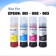 น้ำหมึกเติม 001, 002, 003 For EPSON เกรดPremium ขวดเหมือนแท้ เติมง่าย L1110 L3100 L3101 L3110 L3150 