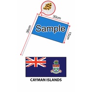 Cayman Island Hand Flag With Stick (15x30cm)/ Bendera Tangan Dunia Cayman Island (15x30cm)
