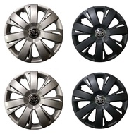 Wheel Cover ฝาครอบกระทะล้อ มี สีบรอนซ์ และ ดำ ขอบ R 14 15 16 นิ้ว ลาย Toyota ดุมกลางดำเงิน w7 (1 ชุด มี 4 ฝา)**การันตีคุณภาพ**