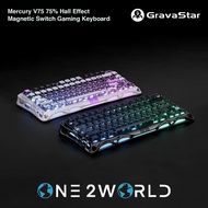 GravaStar Mercury V75 Gaming Keyboard 75% – Magnetic Hall Effect Switch, 8000Hz Polling, RGB, Rapid 