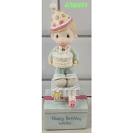 Precious Moments Covered Box - Bpy Holding Birthday Cake "Happy Birthday Wishes" 786934