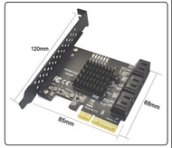 chia 奇亞幣 專用PCIE 3.0 x4 擴充接口 Pcie 1 out 6 sata 3 6gb ASM1166高速芯片電腦pcie 硬盤一出六 即插即用免安裝