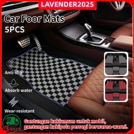 Universal Row 7D Car Mats Leather Waterproof Premium Easy to Clean 2 Row Leather Car Mats