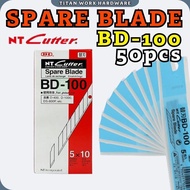 NT Cutter Spare Blades BD-100 (50 Pcs) – Made in Japan, BD100 BD 100