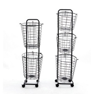 3 Tier Laundry Basket with Wheels 0134 - Black