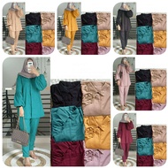 BALLON SET MOSCREPE TUNIC SET WITH BALLOON SLEEVES SE MUSLIM CLOTHES 6 COLORS