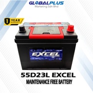 Excel MF 55D23L/ 65D23L & 85D23L Car Battery for Proton Exora, Preve, Inspira ,Toyota Camry, Innova,
