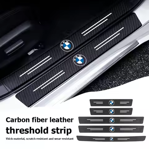Car Door Sill Anti Collision Protect Strip Carbon Fiber Sticker For BMW M Performance Alpina M3 M5 M