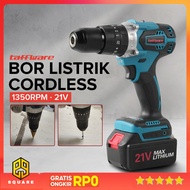 Taffware Bor Listrik Cordless Brushless 1350RPM 21V - LB176 Original 99 Square