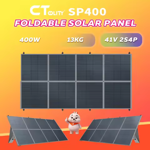 CTOLITY 400W Solar Panel SP400-ETFE IP65 Waterproof 41V 9.8A Off Grid Solar Generator Charger for Po