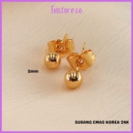 Subang Licin Emas Korea Anting Perempuan Gold Earrings Woman Jewellery Cop 916
