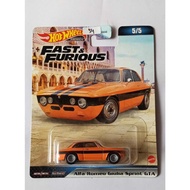 Hot Wheels - Alfa Romeo Giulia Sprint GTA Orange Fast & Furious Hotwheels Premium 5 of 5