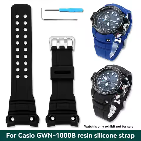 For gwn-1000 Waterproof silicone Watchband Suitable for Casio 5371 GWN-1000B GWN-1000 Watch Strap Re