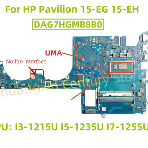 DAG7HGMB8B0 motherboard for HP Pavilion 15-EG 15-EH laptop with CPU: U300 I3-1215U I5-1235U I7-1255U