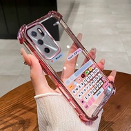 Case for OPPO A16 A16s A54S  A16E  A16K phone case Cute keyboard four corner silicone TPU transparen