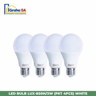 LUXMENN LED BULB LUX-B50H/ 3W (PKT 4PCS) WH