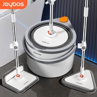 Joybos M19Plus Self-Washing Spin Mop 3 Removable Replacement Heads 6 Mop Cloths White Rotating Flat 