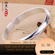 Mountain People Bracelet9Silver Plating Yunnan Handmade Smooth Opening Bracelet for Girlfriend 51EI